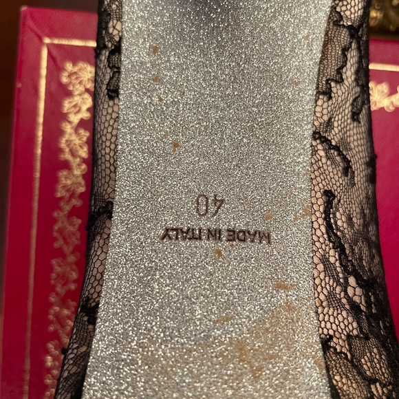 Luxury Roberto Cavalli Paris Satan Heel/Lace overlay pink/ Silver crystal sole - Picture 6 of 8